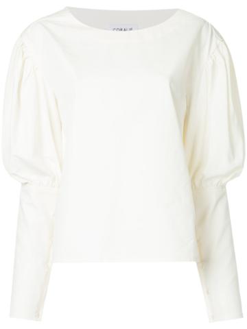 Coralie Marabelle Puffy Sleeves T-shirt - White