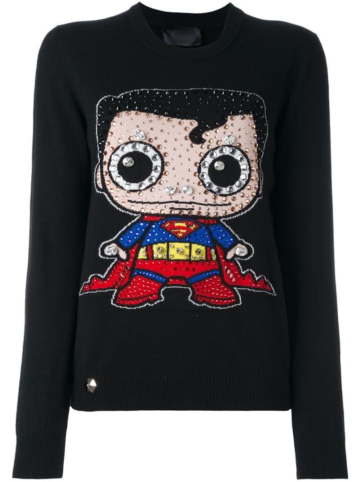 Philipp Plein 'getaway' Jumper, Women's, Size: Xs, Black, Merino/pvc