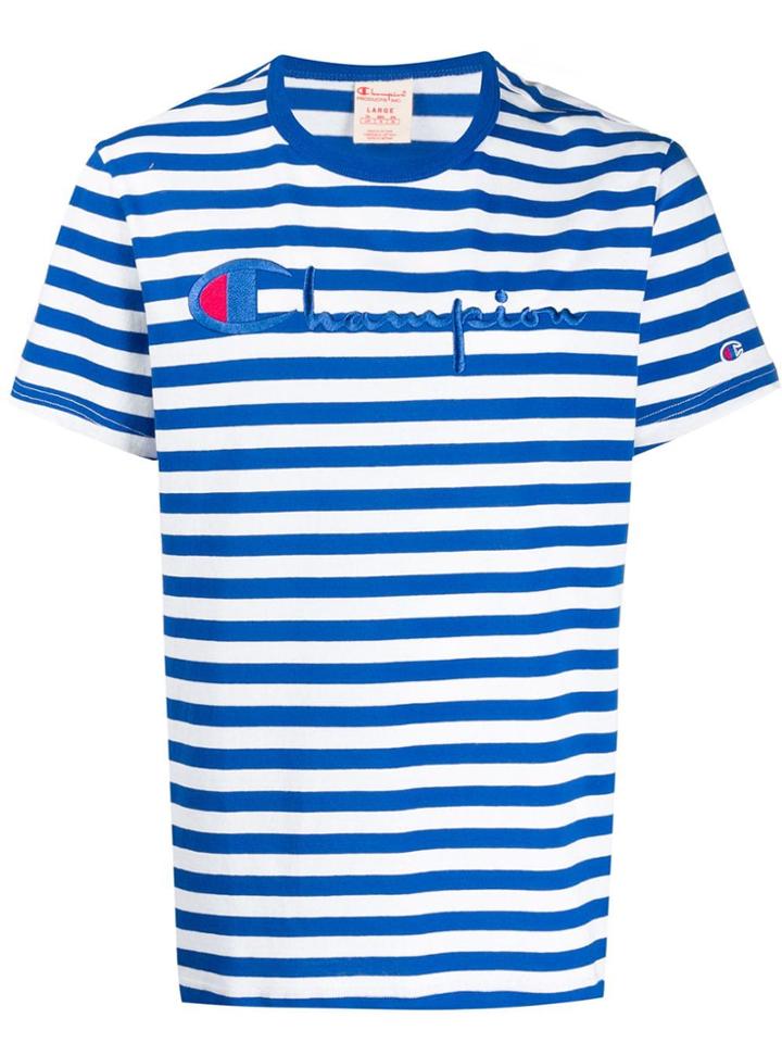 Champion Striped Logo T-shirt - Blue