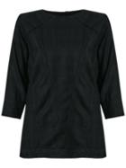 Andrea Bogosian - Plaid Top - Women - Linen/flax/viscose/wool - M, Black, Linen/flax/viscose/wool