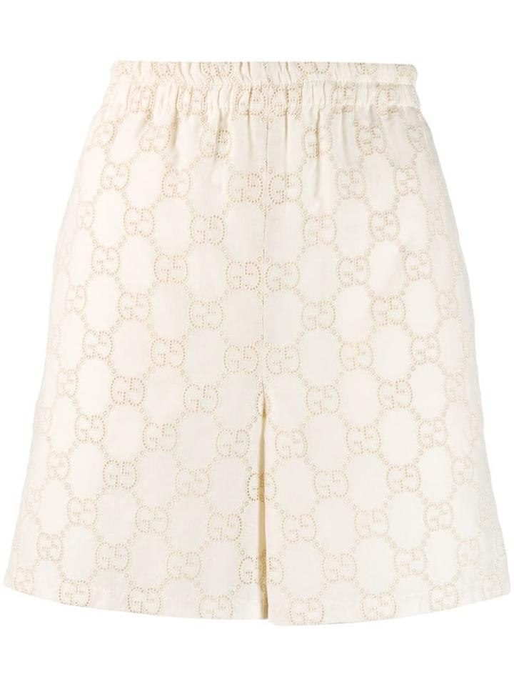 Gucci Gg Supreme Monogram Shorts - White