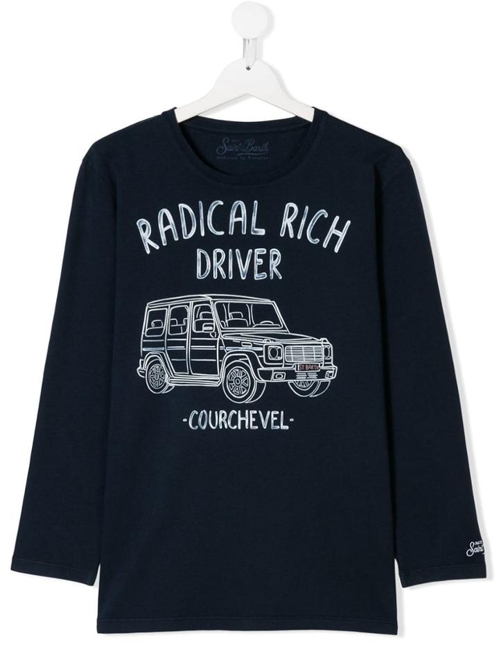 Mc2 Saint Barth Teen Car Print T-shirt - Blue