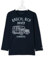 Mc2 Saint Barth Teen Car Print T-shirt - Blue