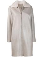 Manzoni 24 Mink Fur Collar Coat - Grey