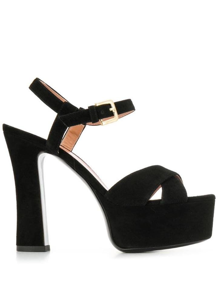 Pollini Platform Heel Sandals - Black