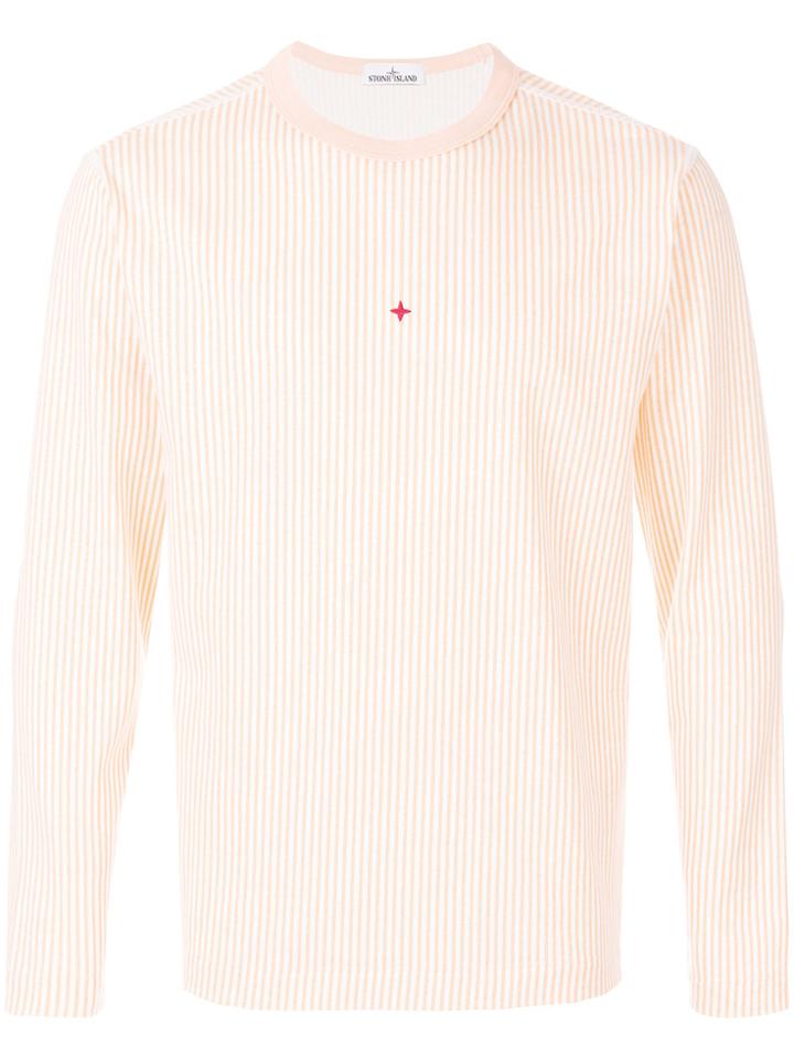 Stone Island Marina Stripe Long Sleeve Top - Yellow & Orange