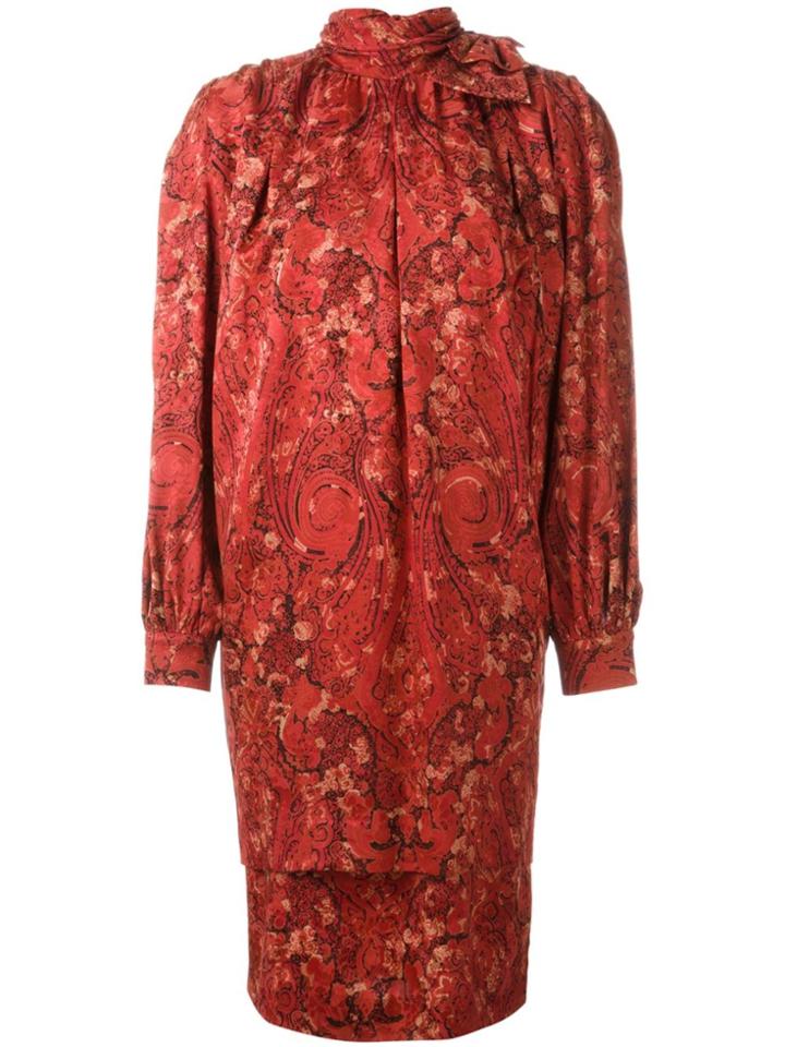 Nina Ricci Vintage High Neck Dress - Red