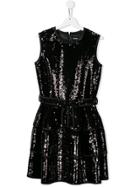 Dsquared2 Kids Teen Sequin Embroidered Dress - Black