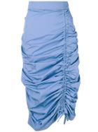 Erika Cavallini Ruched Pencil Skirt - Blue