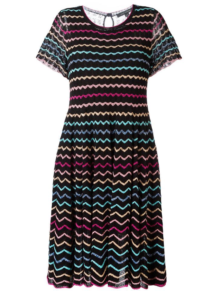Marc Jacobs Zigzag Babydoll Lace Dress, Women's, Size: Xs, Black, Silk/nylon/viscose/metallic Fibre