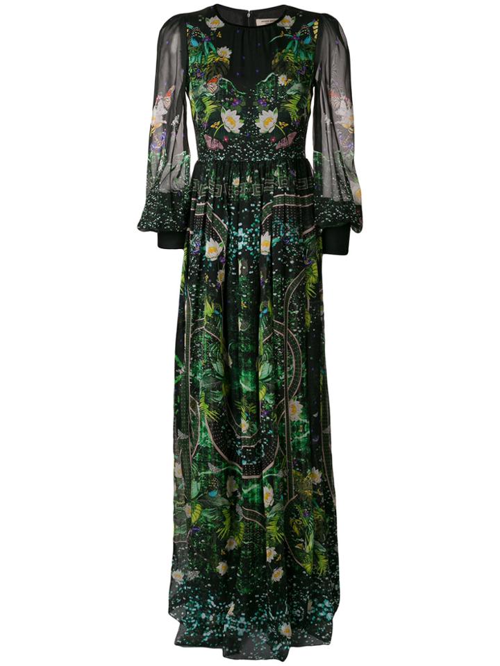 Piccione. Piccione Floral Embroidered Maxi Dress - Black