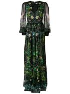 Piccione. Piccione Floral Embroidered Maxi Dress - Black