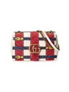 Gucci - Gg Marmont Trompe L'oeil Shoulder Bag - Women - Leather/metal/microfibre - One Size, Red, Leather/metal/microfibre