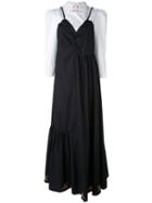 Vivetta - Layered Effect Shirt Dress - Women - Cotton - 44, Black, Cotton
