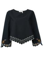 Red Valentino Tulle Panel T-shirt - Black