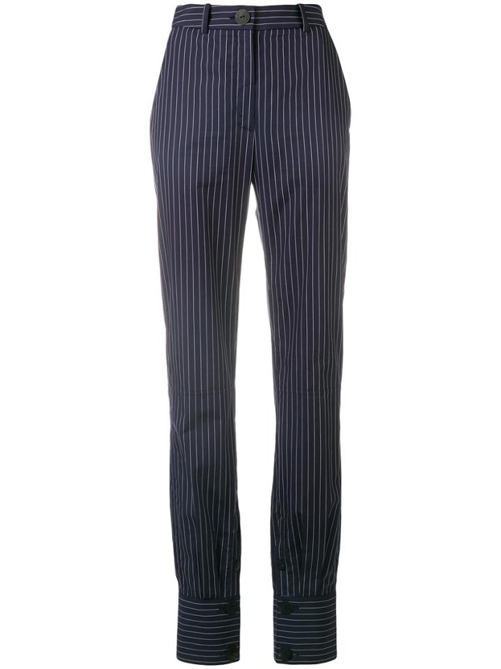 Jw Anderson Classic Pinstriped Trousers - Blue