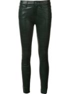 Frame Denim 'le Skinny De Jeanne' Trousers, Women's, Size: 28, Green, Lamb Nubuck Leather