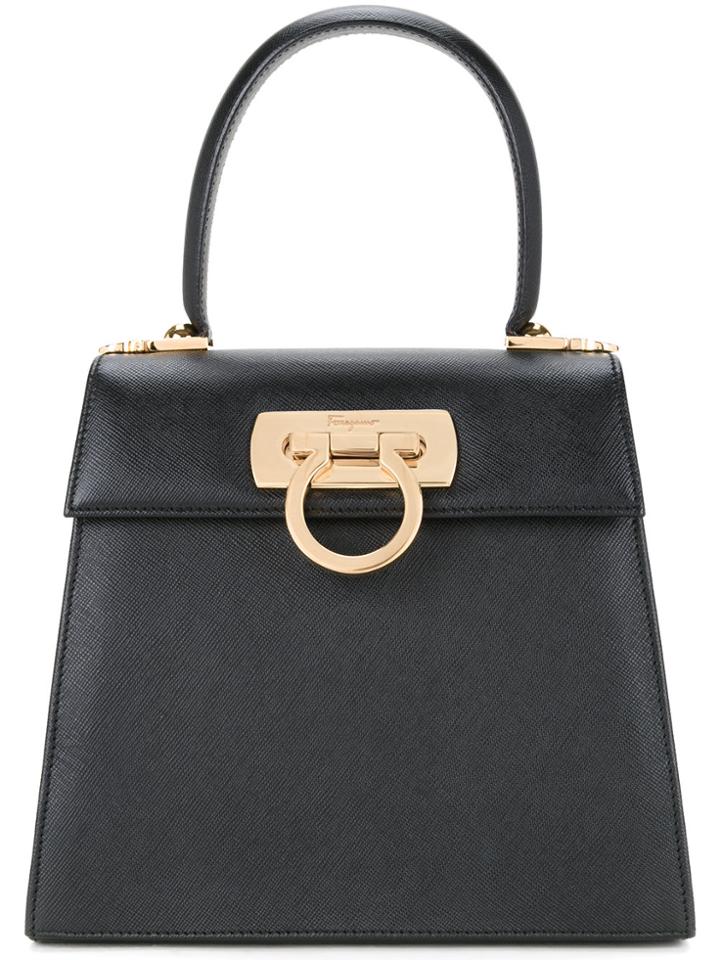Salvatore Ferragamo Vintage Gancini 2-way Handbag - Black