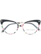Dolce & Gabbana Eyewear Cat-eye Floral Glasses - Black