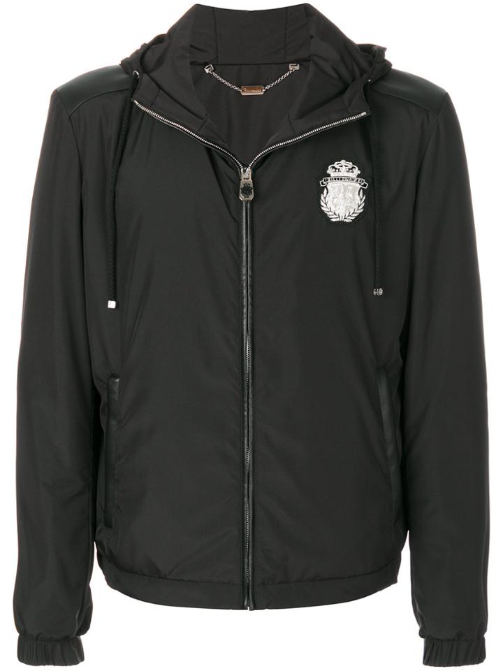 Billionaire Logo Patch Hooded Jacket - Black
