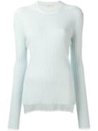 Céline Ribbed Long Sleeve T-shirt, Women's, Size: Medium, Green, Cotton