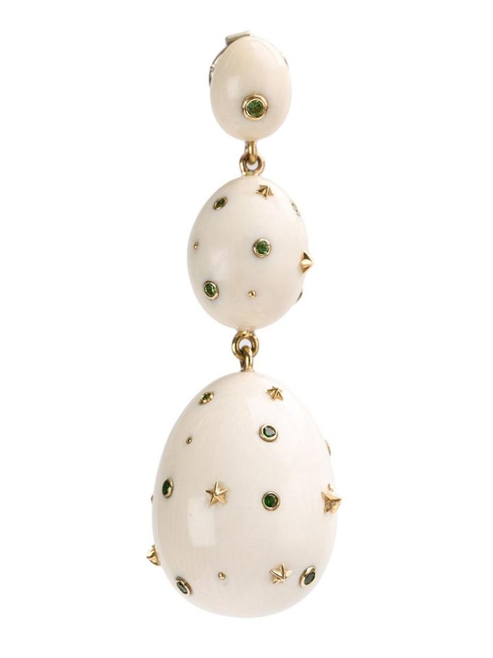 Bibi Van Der Velden Mammoth Egg Drop Earring - Nude & Neutrals