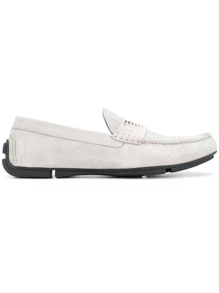 Emporio Armani Logo Loafers - Grey