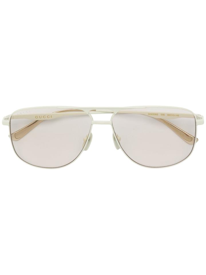 Gucci Eyewear Square Frame Sunglasses - White