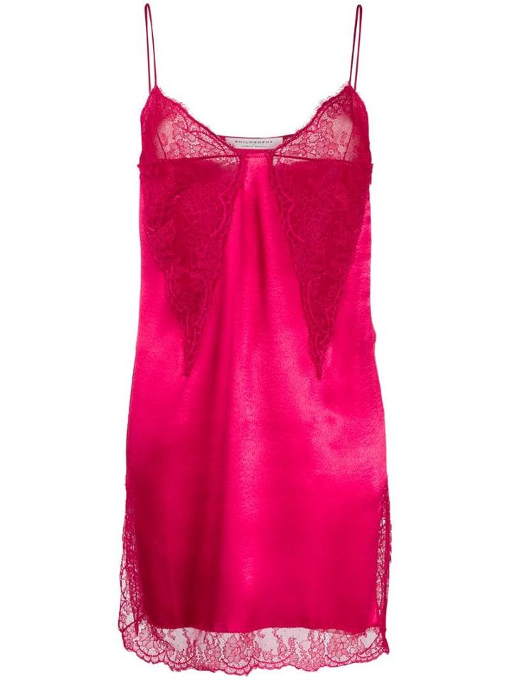 Philosophy Di Lorenzo Serafini Lace Trim Slip Dress - Pink
