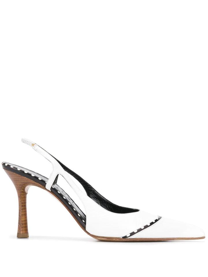 Chanel Vintage 2000's Pointed Sling-back Pumps - White