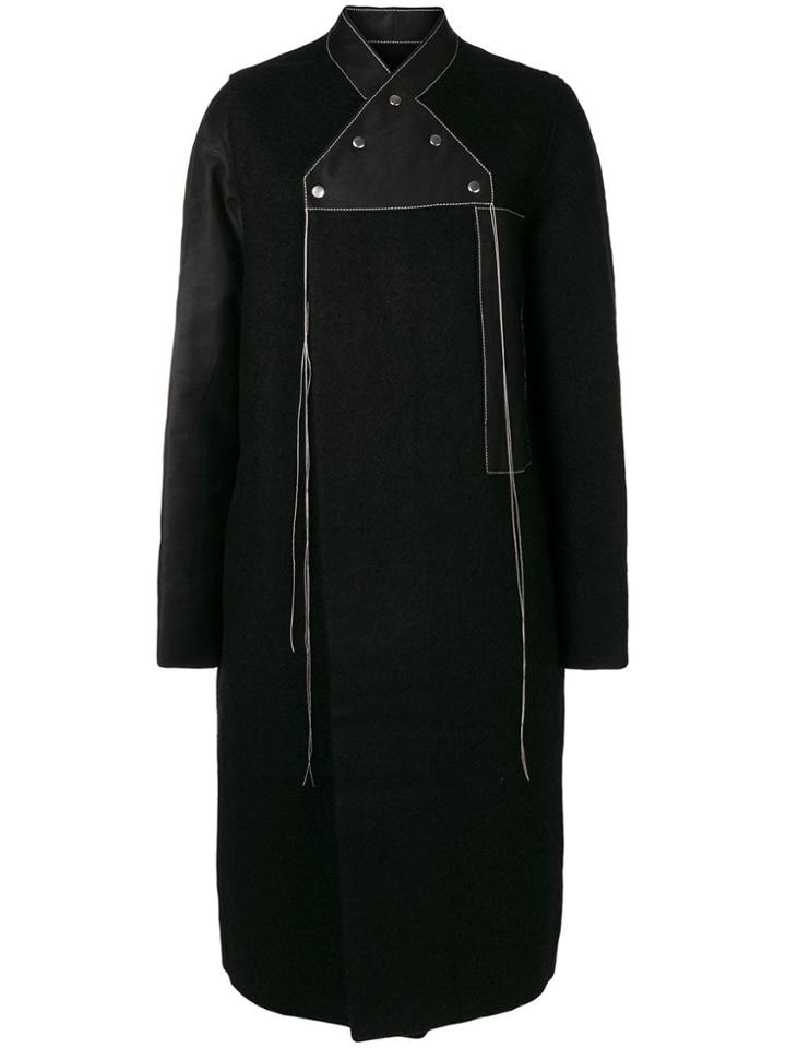 Rick Owens Double-breasted Neck Coat - Black