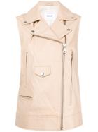 Dondup Leather Biker Vest - Nude & Neutrals