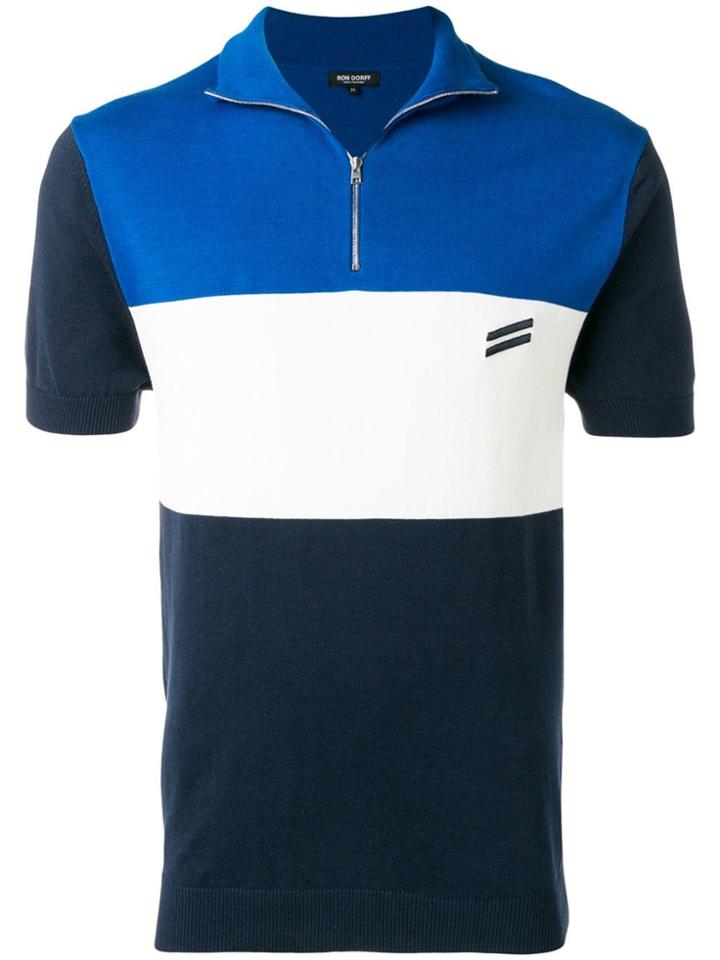 Ron Dorff Chevron Polo Shirt - Blue