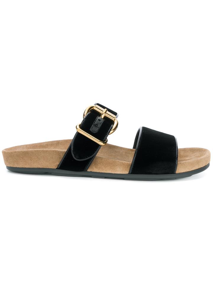 Prada Double Strap Slides - Black
