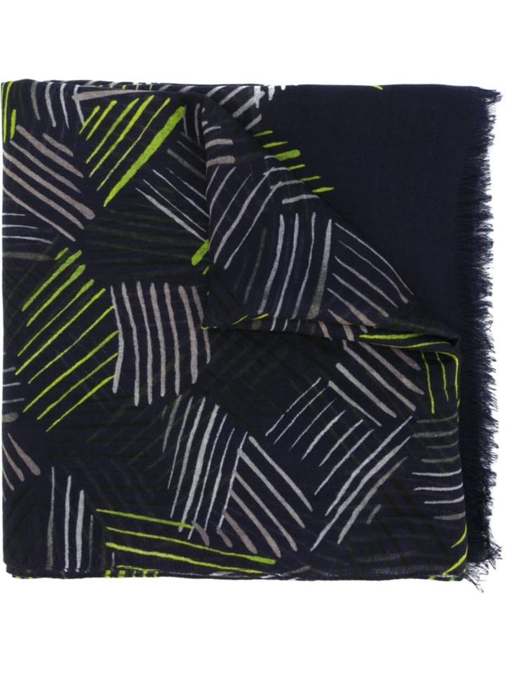 Paul Smith Printed Scarf, Women's, Blue, Silk/modal