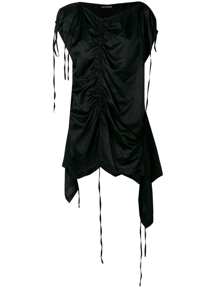 Ivan Grundahl Ruched Detail Asymmetrical Top - Black