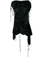 Ivan Grundahl Ruched Detail Asymmetrical Top - Black