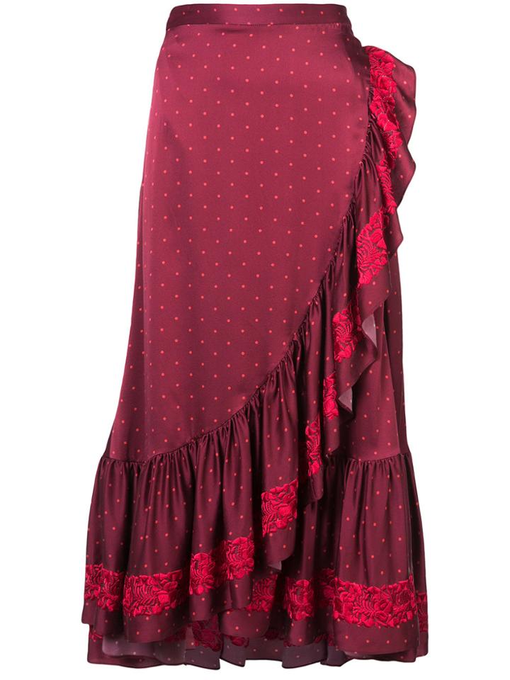 Figue Aurora Frill Trim Skirt - Red