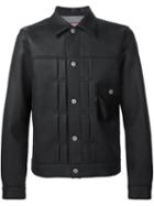 Junya Watanabe Comme Des Garçons Man Stitched Leather Jacket, Men's, Size: Medium, Black, Cotton/leather/artificial Leather