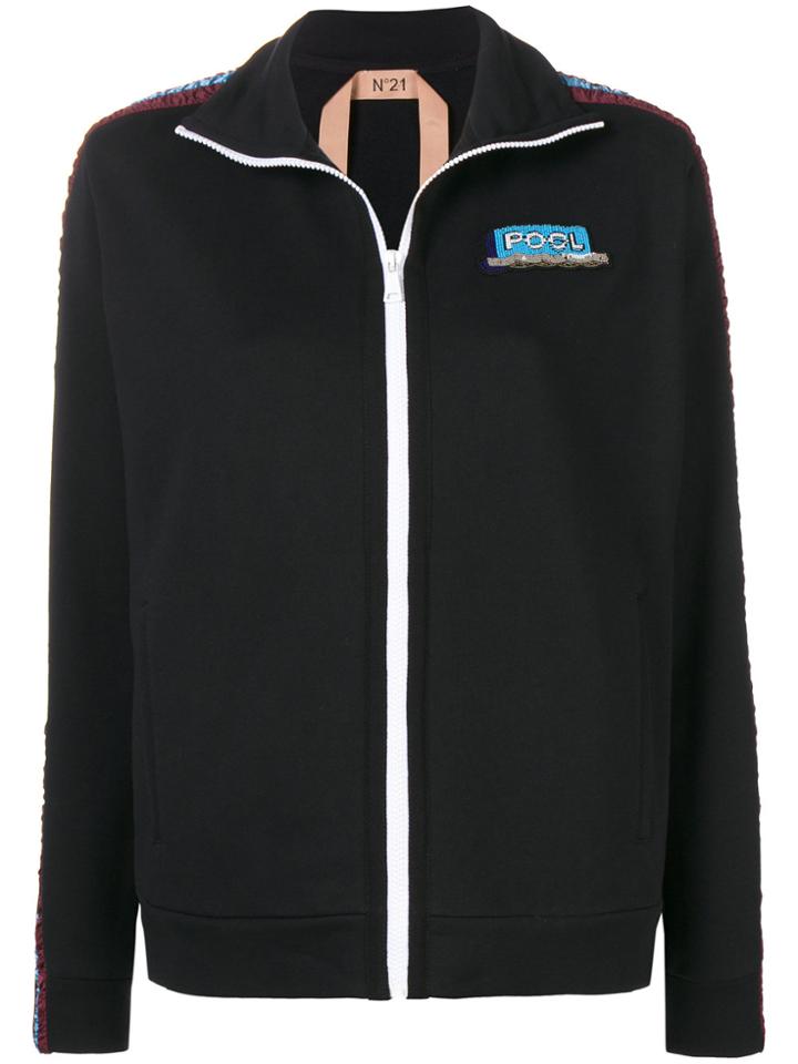 No21 Print Bomber Jacket - Black