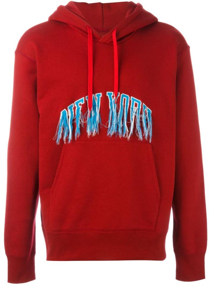 Doublet 'new York' Exposed Stitch Hoodie, Men's, Size: Medium, Red, Cotton