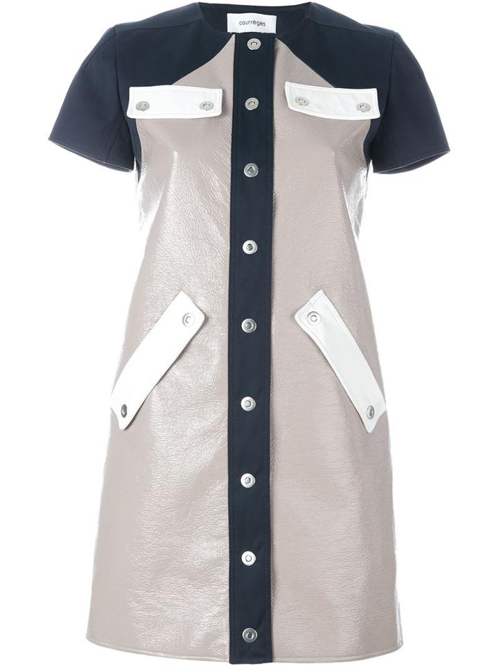 Courrèges 'r02' Vinyl Dress, Women's, Size: 34, Nude/neutrals, Cotton/polyurethane/acetate/cupro