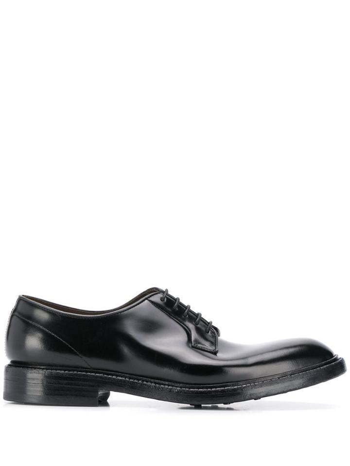 Green George Low Heel Derby Shoes - Black