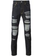 Junya Watanabe Man X Levi's Patch Pocket Ripped Jeans, Men's, Size: Large, Blue, Cotton/leather/polyurethane