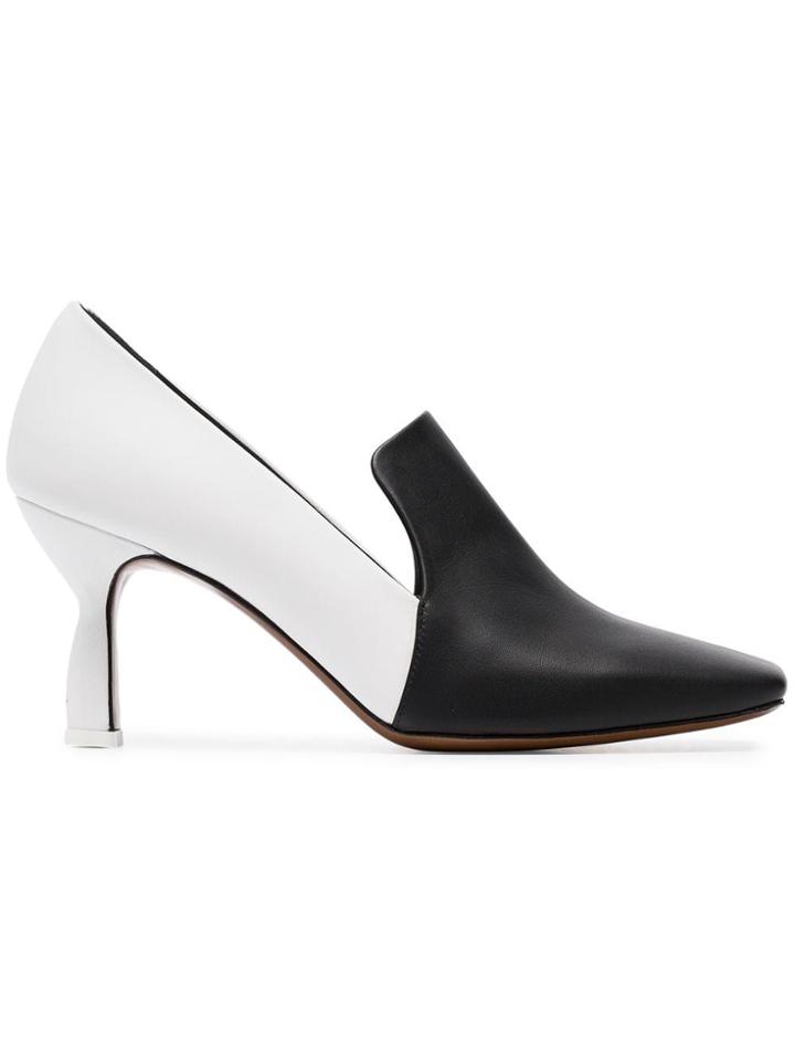 Neous Black And White Aerid 50 Leather Pumps