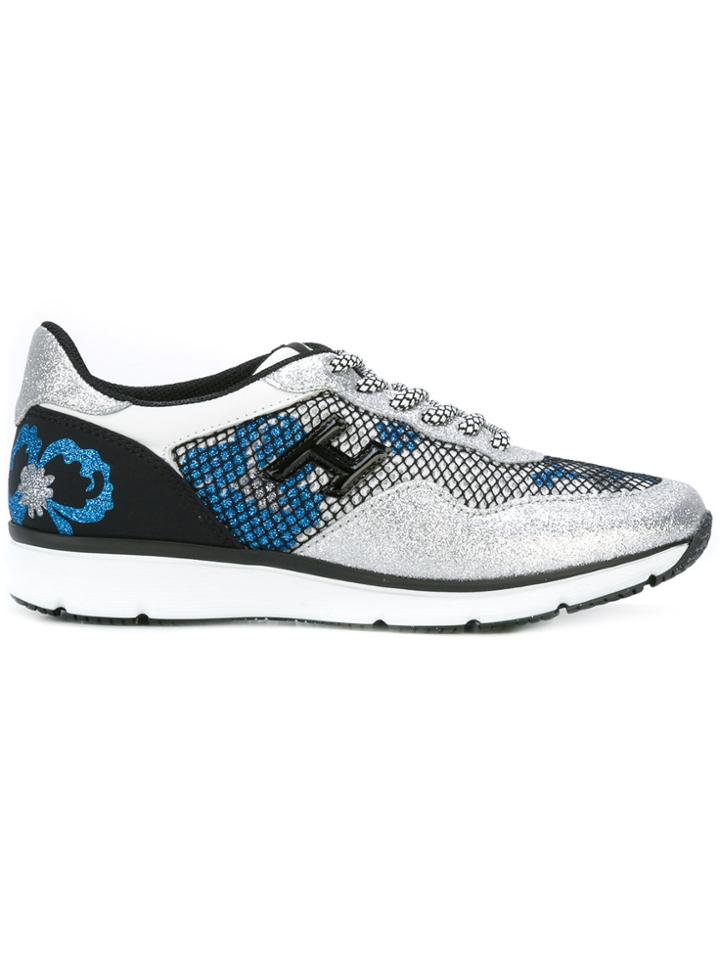 Hogan Flower & Glitter Sneakers - Blue