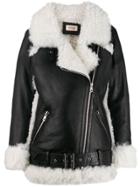Yves Salomon Meteo Textured Lined Biker Jacket - Black