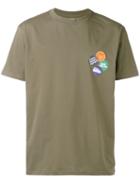 Palm Angels Buttons Print T-shirt, Men's, Size: Medium, Green, Cotton