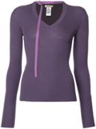 Nina Ricci - Neck Strap Jumper - Women - Silk/wool - M, Pink/purple, Silk/wool
