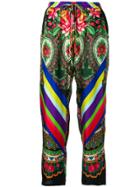 Pierre-louis Mascia Floral Colour-block Trousers - Black